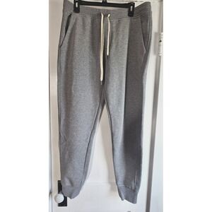 TRUE CLASSIC  MENS L grey French TERRY jOGGER tall sweatpants pull on drawstring